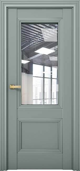 Дверь межкомнатная Кобальт Co 31 Deep Green Прозрачное стекло