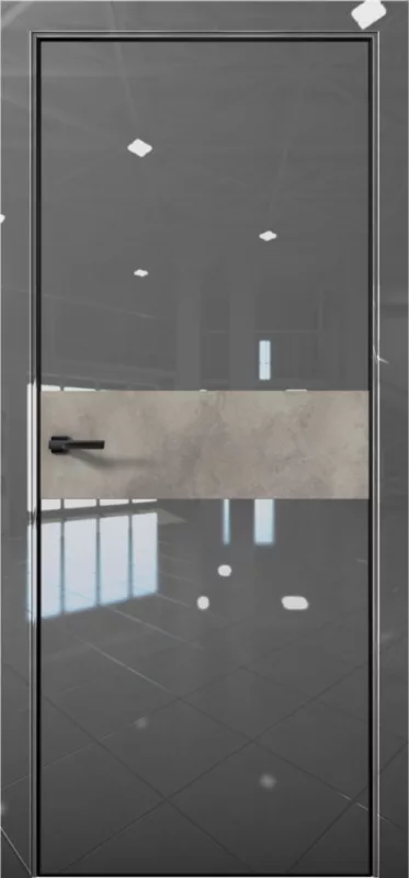 Дверь межкомнатная Платина Pt 5 Crystall Gray AL Black Edition Бетон LOFT