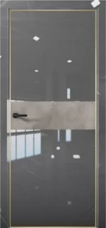 Дверь межкомнатная Платина Pt 5 Crystall Gray AL Gold Edition Бетон LOFT
