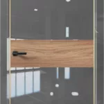 Дверь межкомнатная Платина Pt 5 Crystall Gray AL Gold Edition Дуб Натуральный