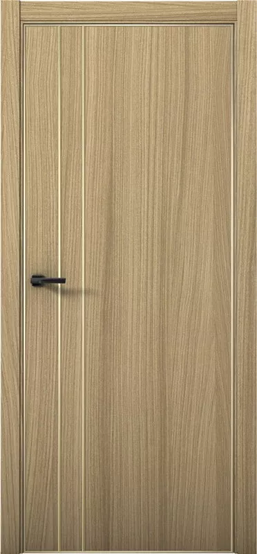 Дверь межкомнатная Pu 4 Плутоний Gold Edition Дуб светлый